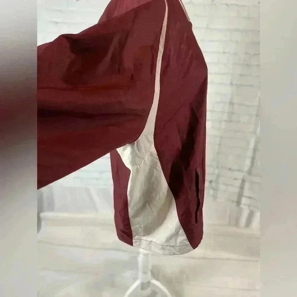 Champion Vintage 90s Adult M Pullover V-Neck Windbreaker Lined Jacket Maroon red - Picture 9 of 16